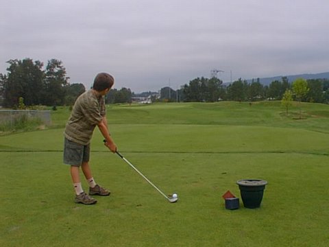 Zachary lining up at the 3rd tee