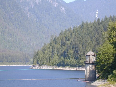 Coquitlam Lake and intake tower