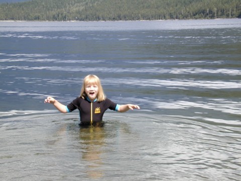 Rebecca swimming at Albas
