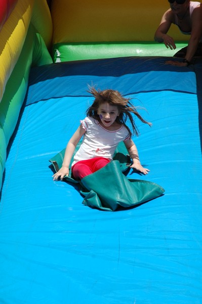 Jessica on Bouncy Slide