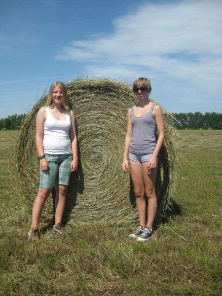 Rebecca, Kevan, and Hay Bale