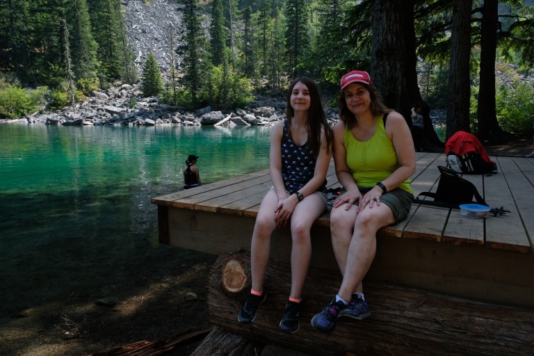 Ellen and Jessica at Lindeman Lake